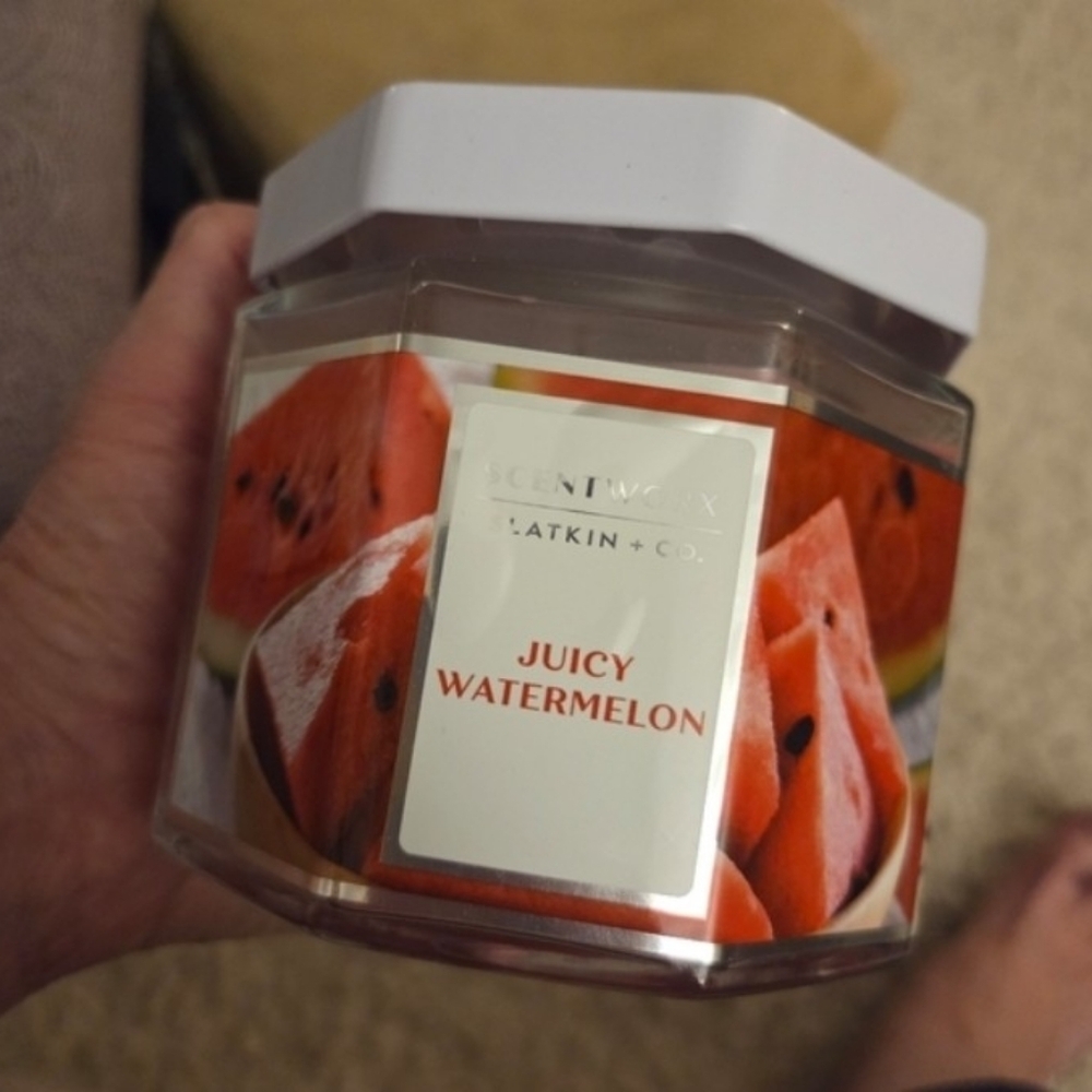 Slatkin & Co.  3 wick candle Watermelon